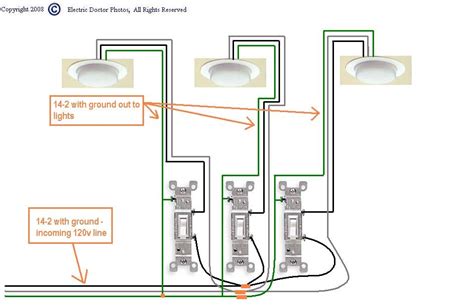 wiring 3 light switches in one box